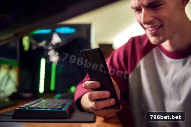 Imagem promocional da 796bet mostrando a plataforma e suas vantagens